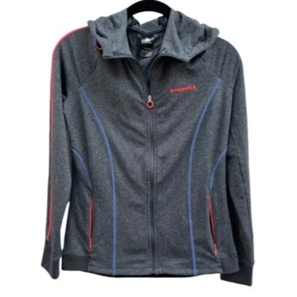 Le Coq Sportif Modulate Size Medium Gray Lightweight Full‎ ZIp Fitted Hoodie​​​